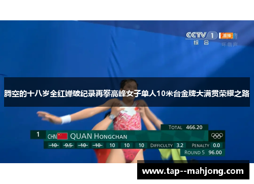 腾空的十八岁全红婵破纪录再攀高峰女子单人10米台金牌大满贯荣耀之路